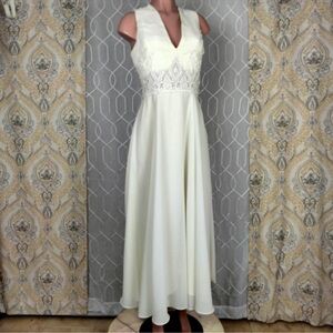 Cream Wedding Dress with Elegant Lace Details